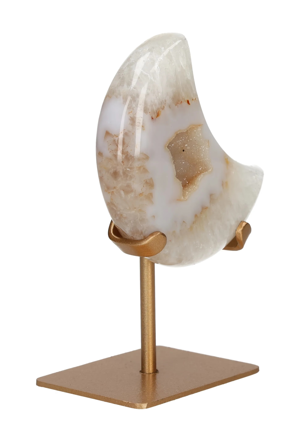 Agate Moon On Metal Stand 637459