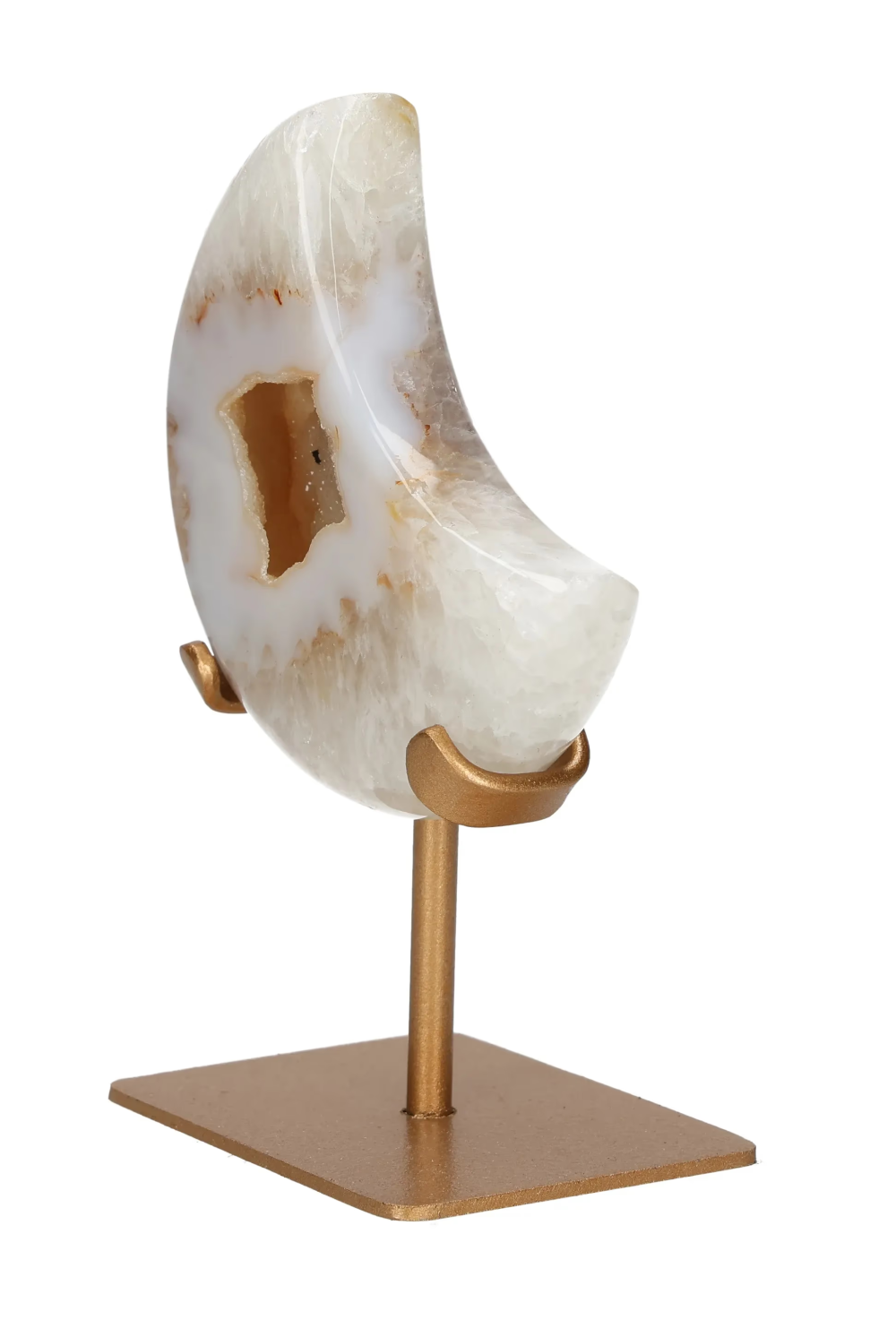 Agate Moon On Metal Stand 637459