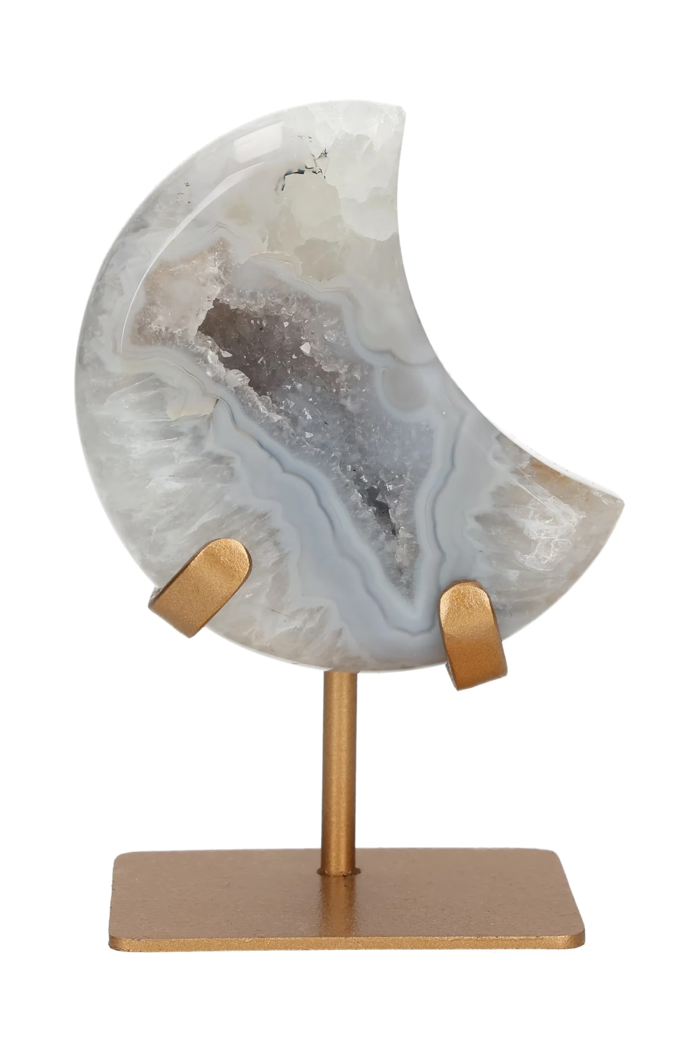 Agate Moon On Metal Stand 637466