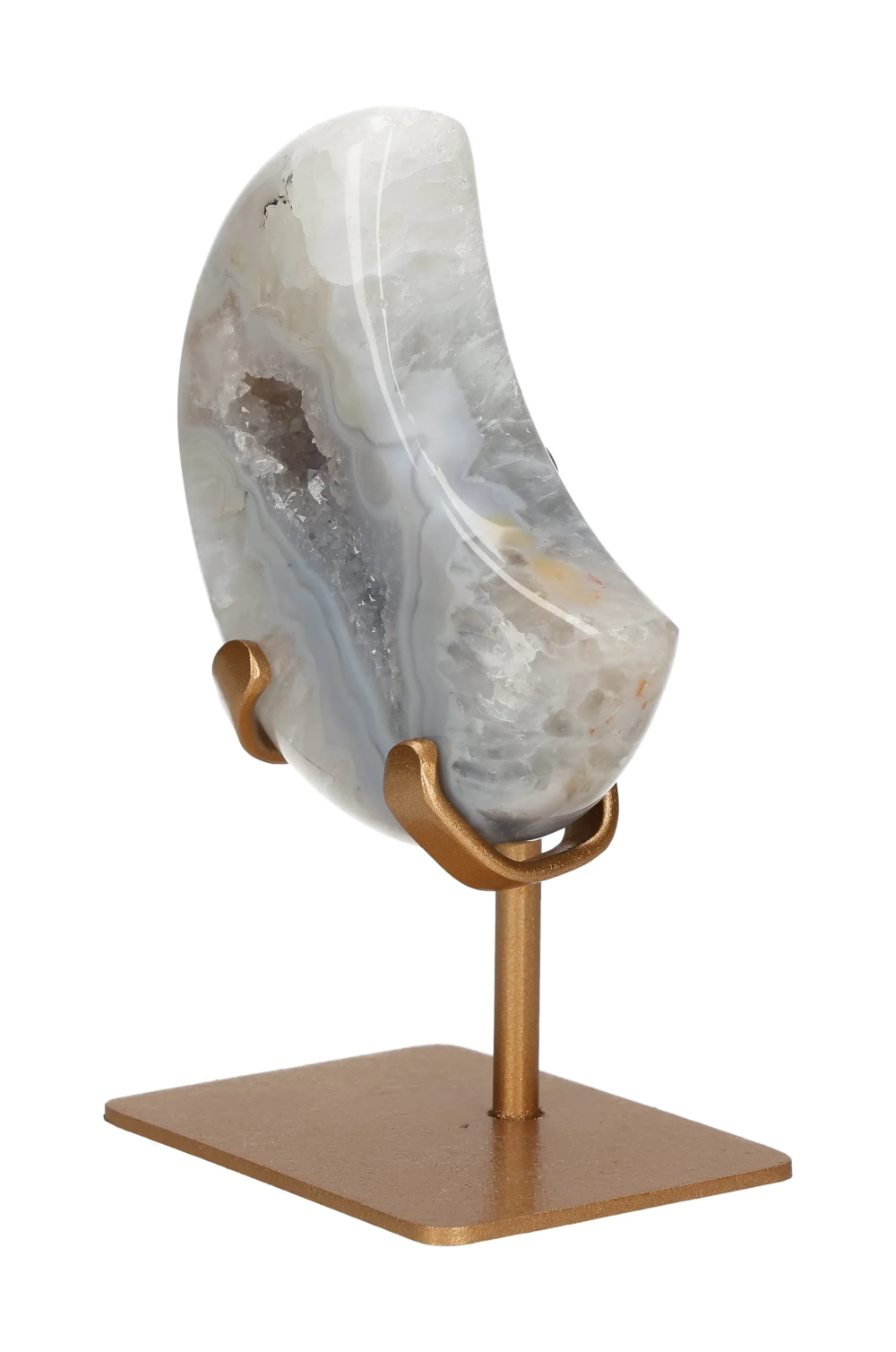 Agate Moon On Metal Stand 637466
