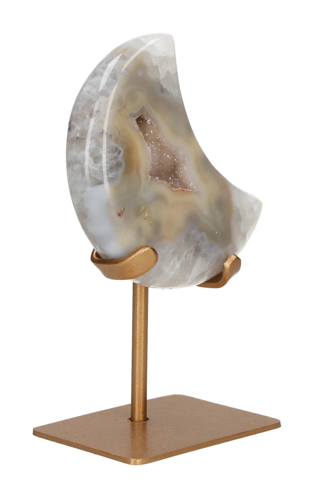 Agate Moon On Metal Stand 637473