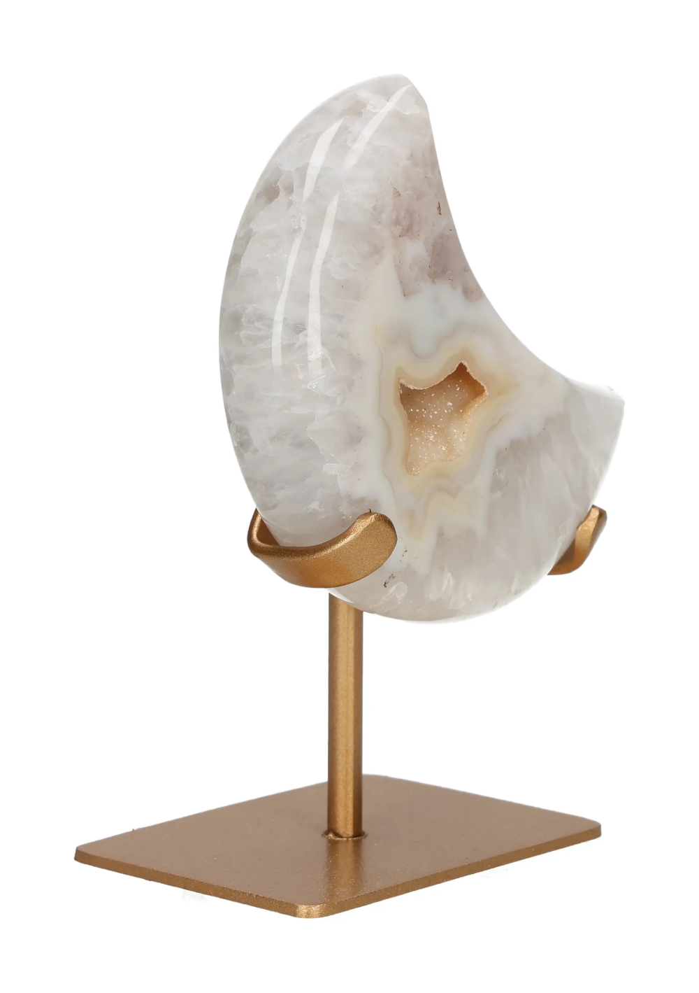Agate Moon On Metal Stand 637497