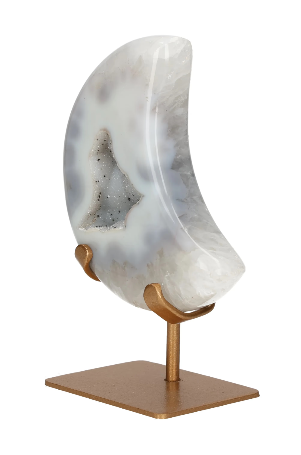 Agate Moon On Metal Stand 637510