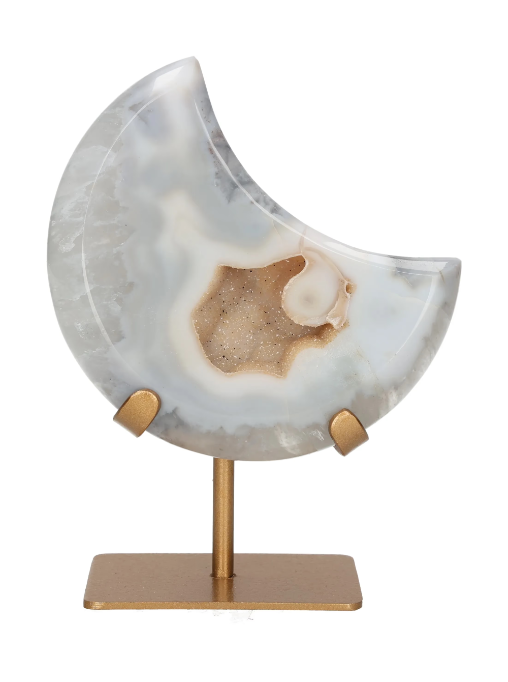 Agate Moon On Metal Stand 637534