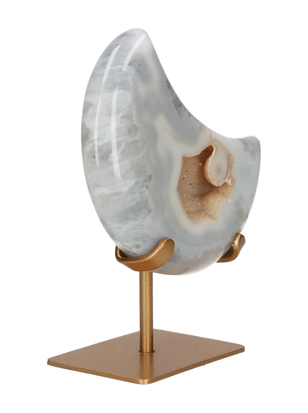 Agate Moon On Metal Stand 637534
