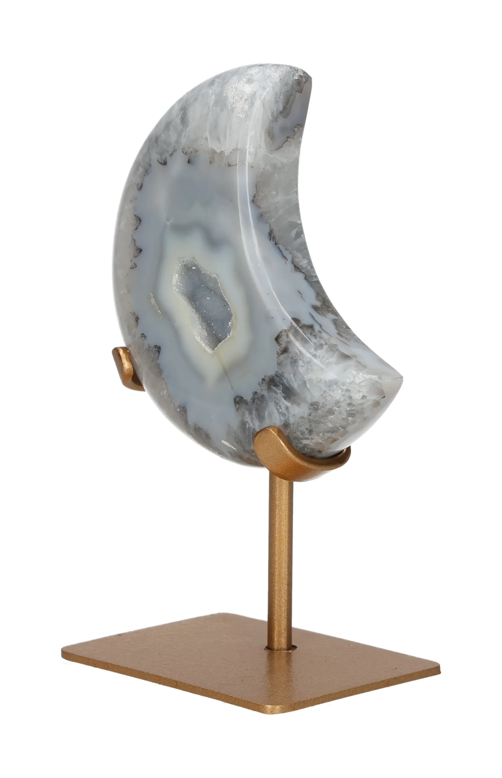 Agate Moon On Metal Stand 637565