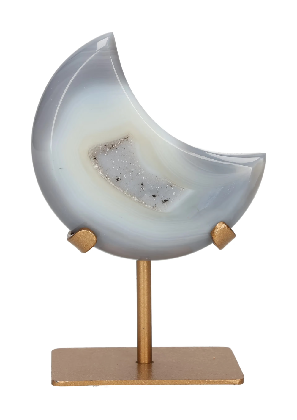 Agate Moon On Metal Stand 637619