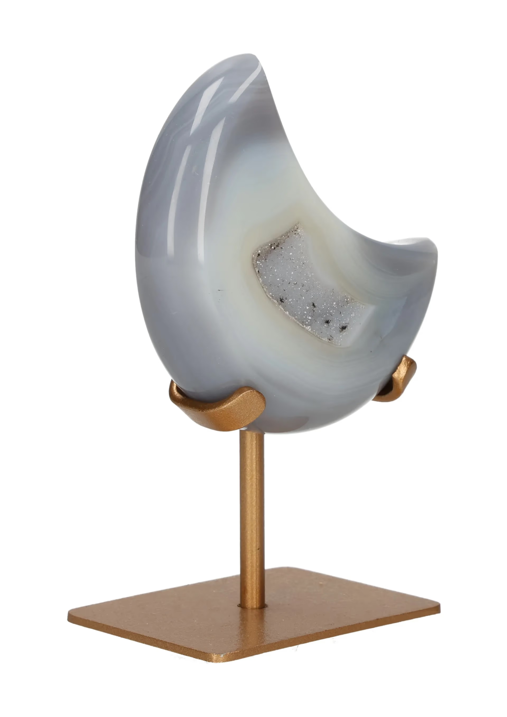 Agate Moon On Metal Stand 637619