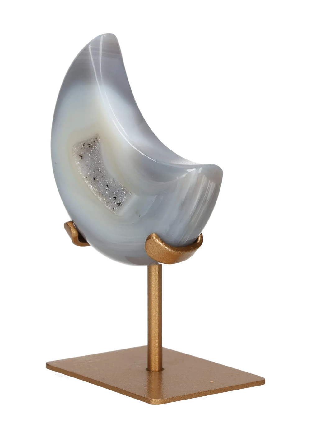 Agate Moon On Metal Stand 637619