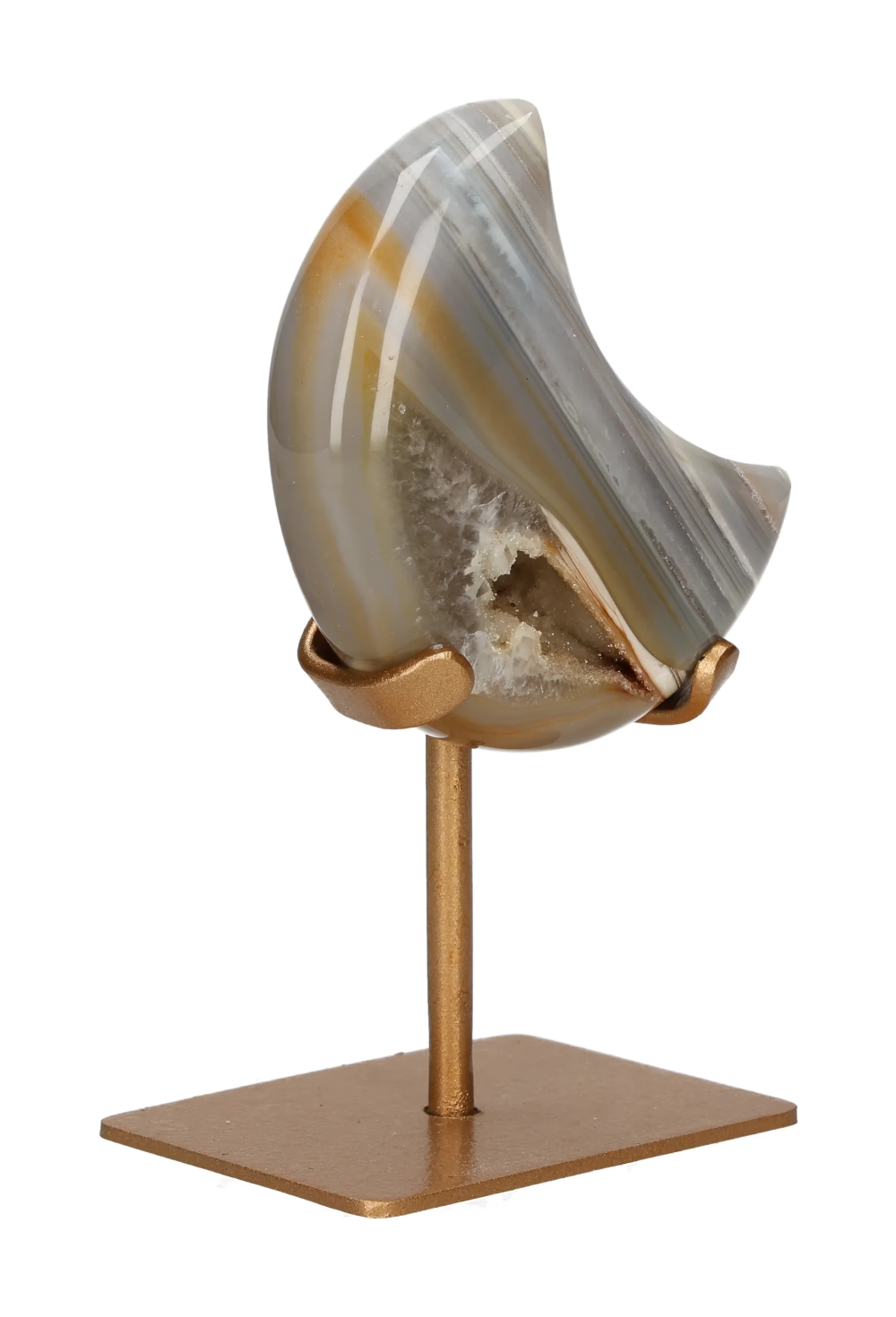 Agate Moon On Metal Stand 637701