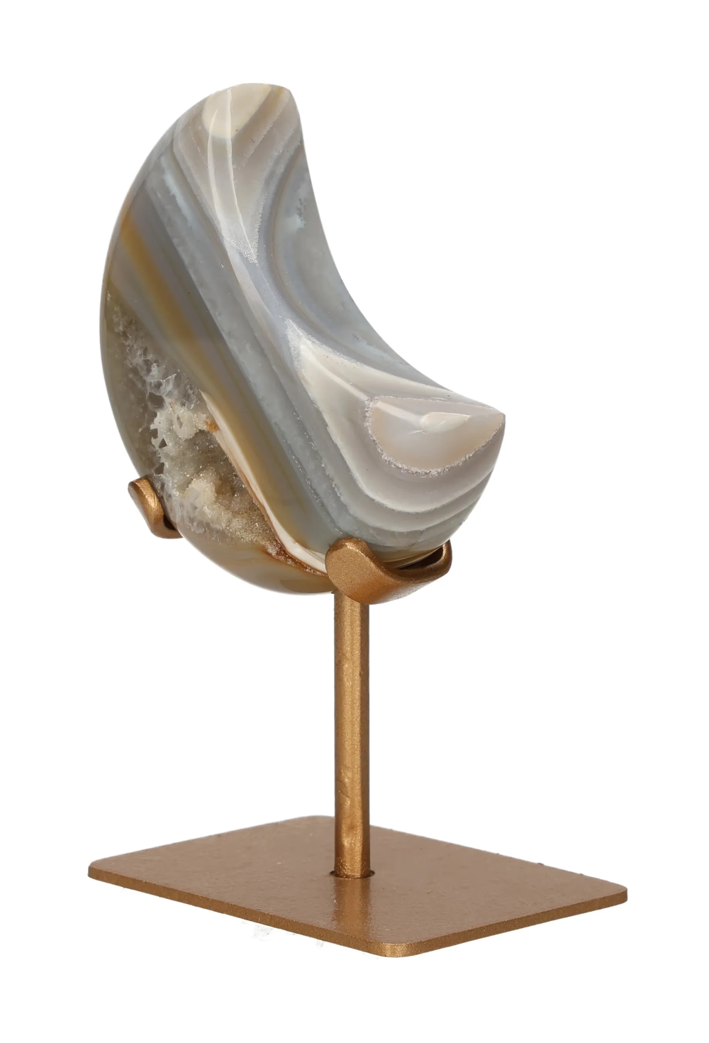 Agate Moon On Metal Stand 637701