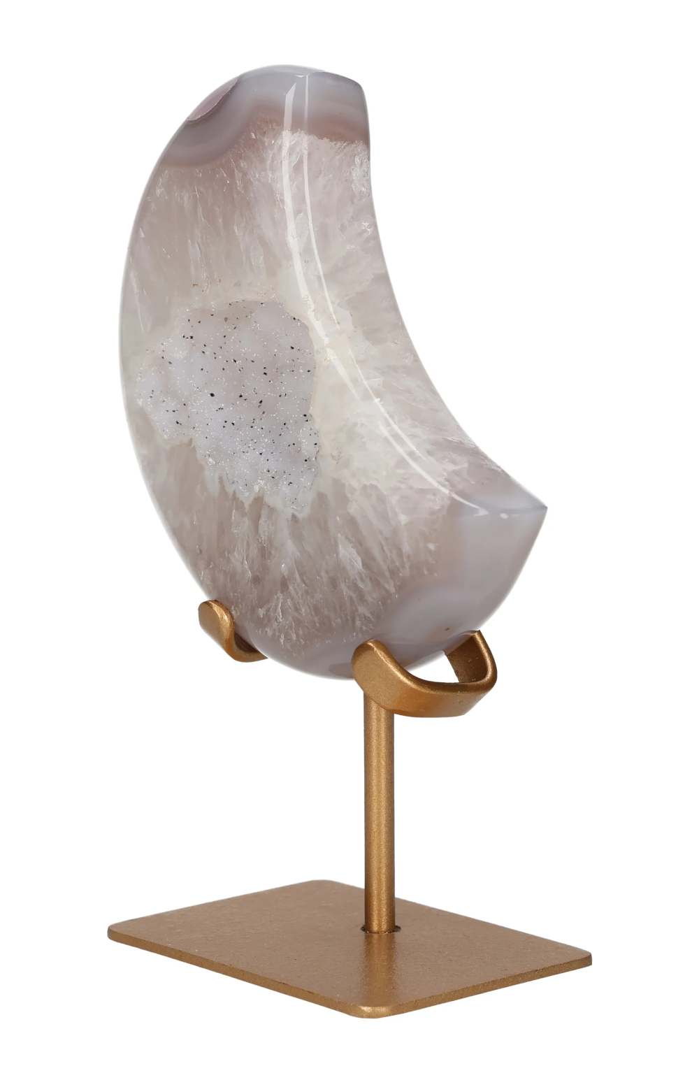 Agate Moon On Metal Stand 637718