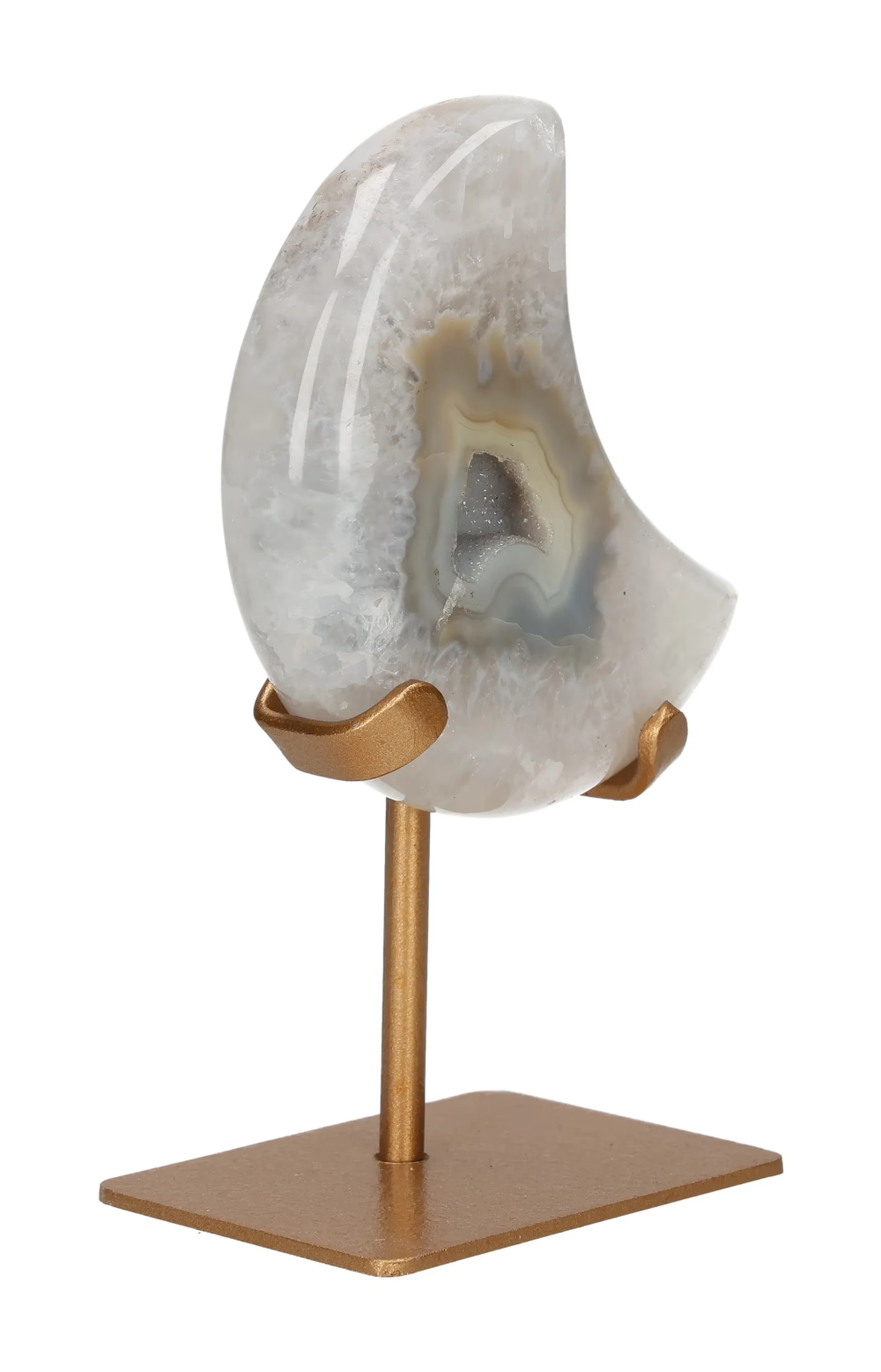 Agate Moon On Metal Stand 637725