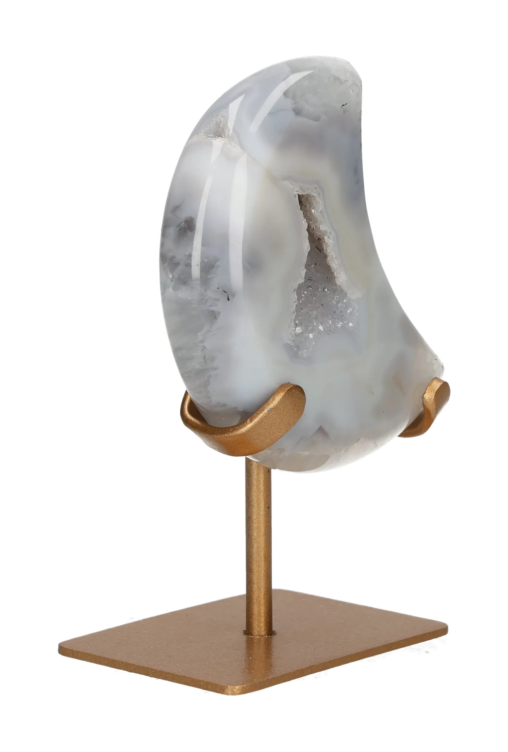 Agate Moon On Metal Stand 637763