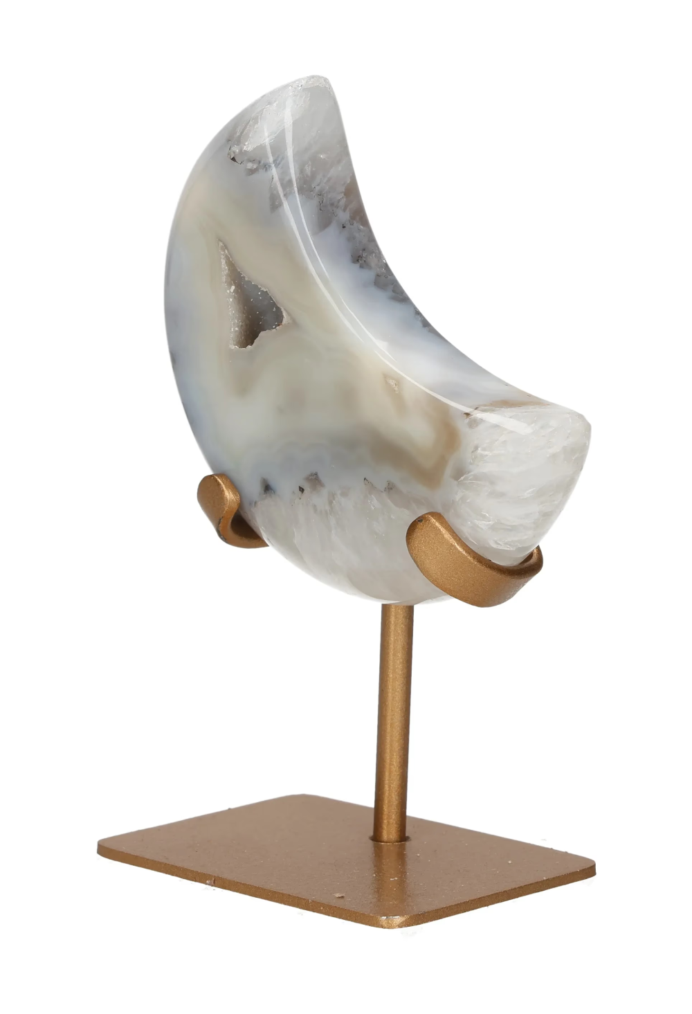 Agate Moon On Metal Stand 637794
