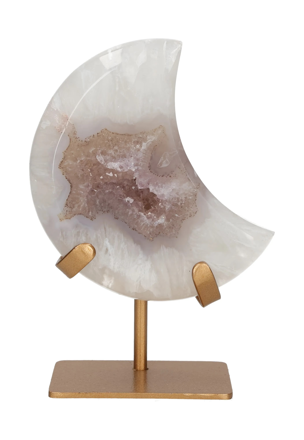 Agate Moon On Metal Stand 637817