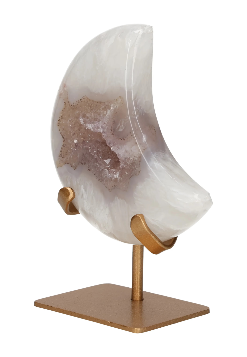 Agate Moon On Metal Stand 637817