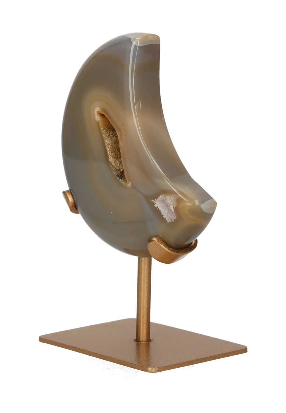 Agate Moon On Metal Stand 637848
