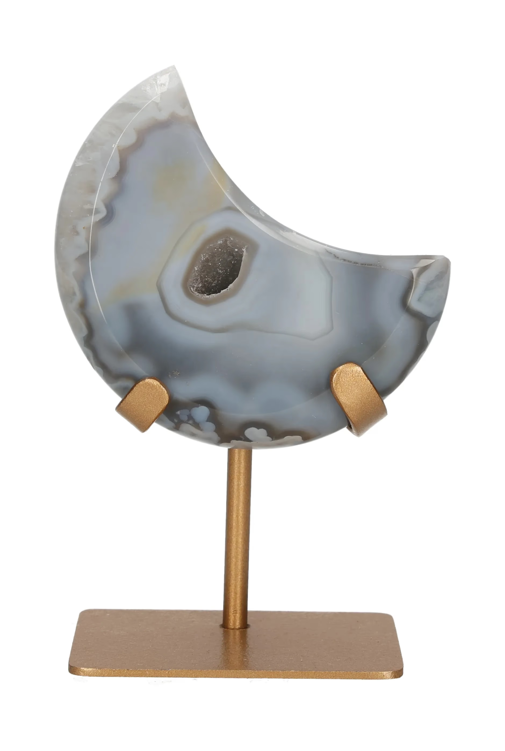 Agate Moon On Metal Stand 637862