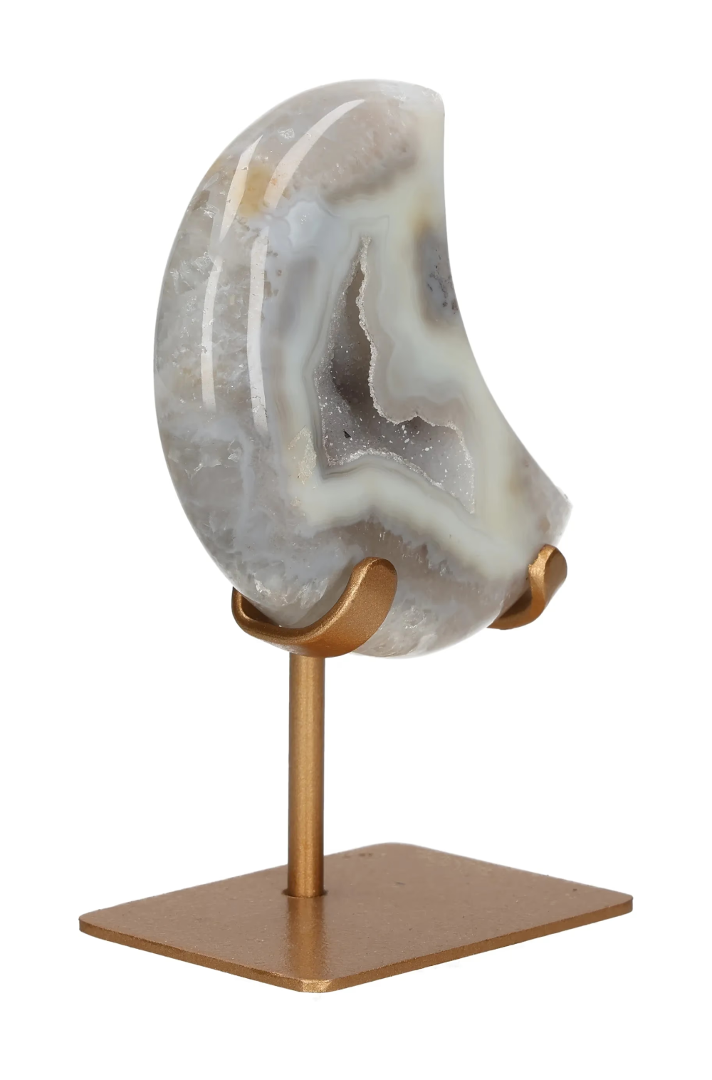 Agate Moon On Metal Stand 637909