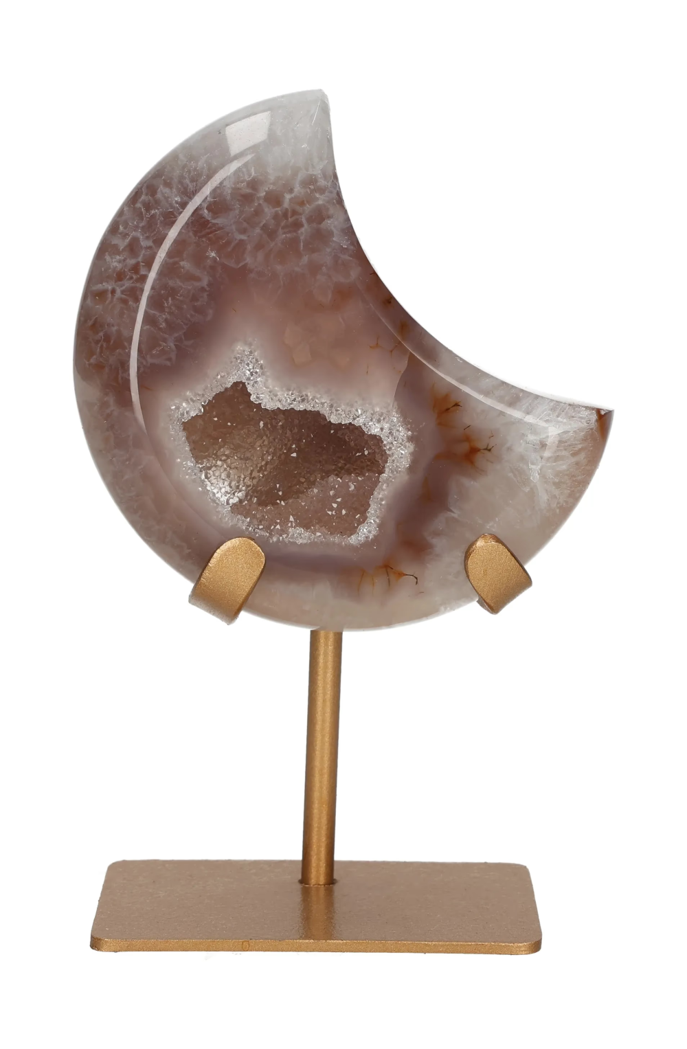 Agate Moon On Metal Stand 637916