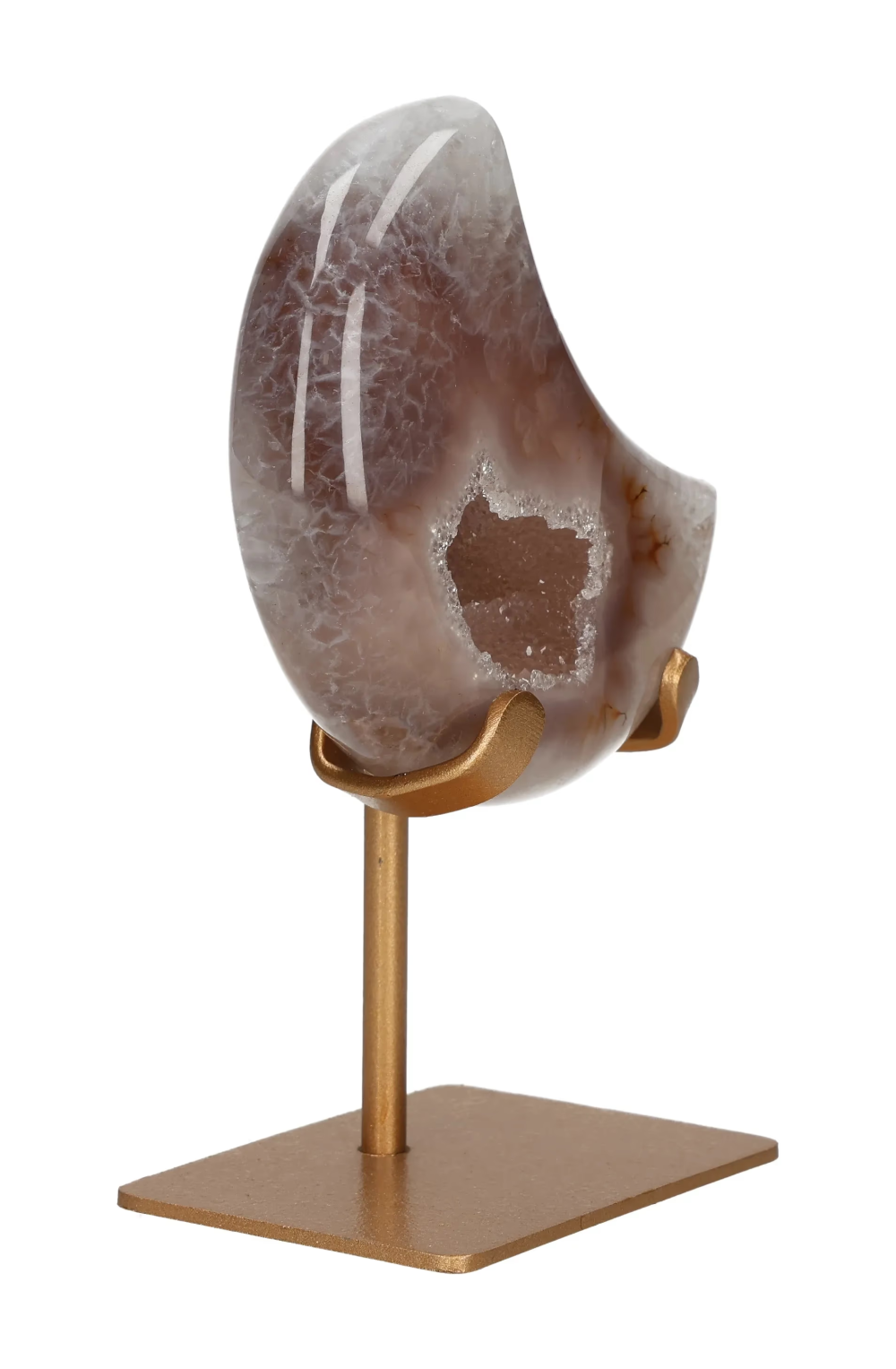 Agate Moon On Metal Stand 637916
