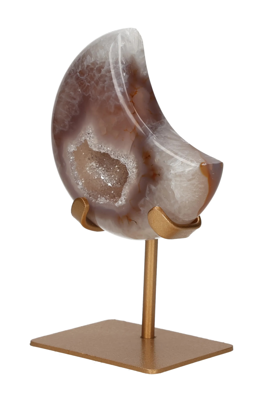 Agate Moon On Metal Stand 637916