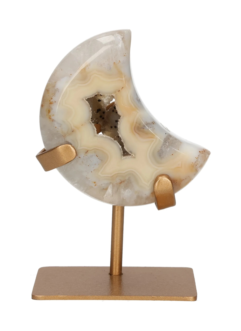 Agate Moon On Metal Stand 637978