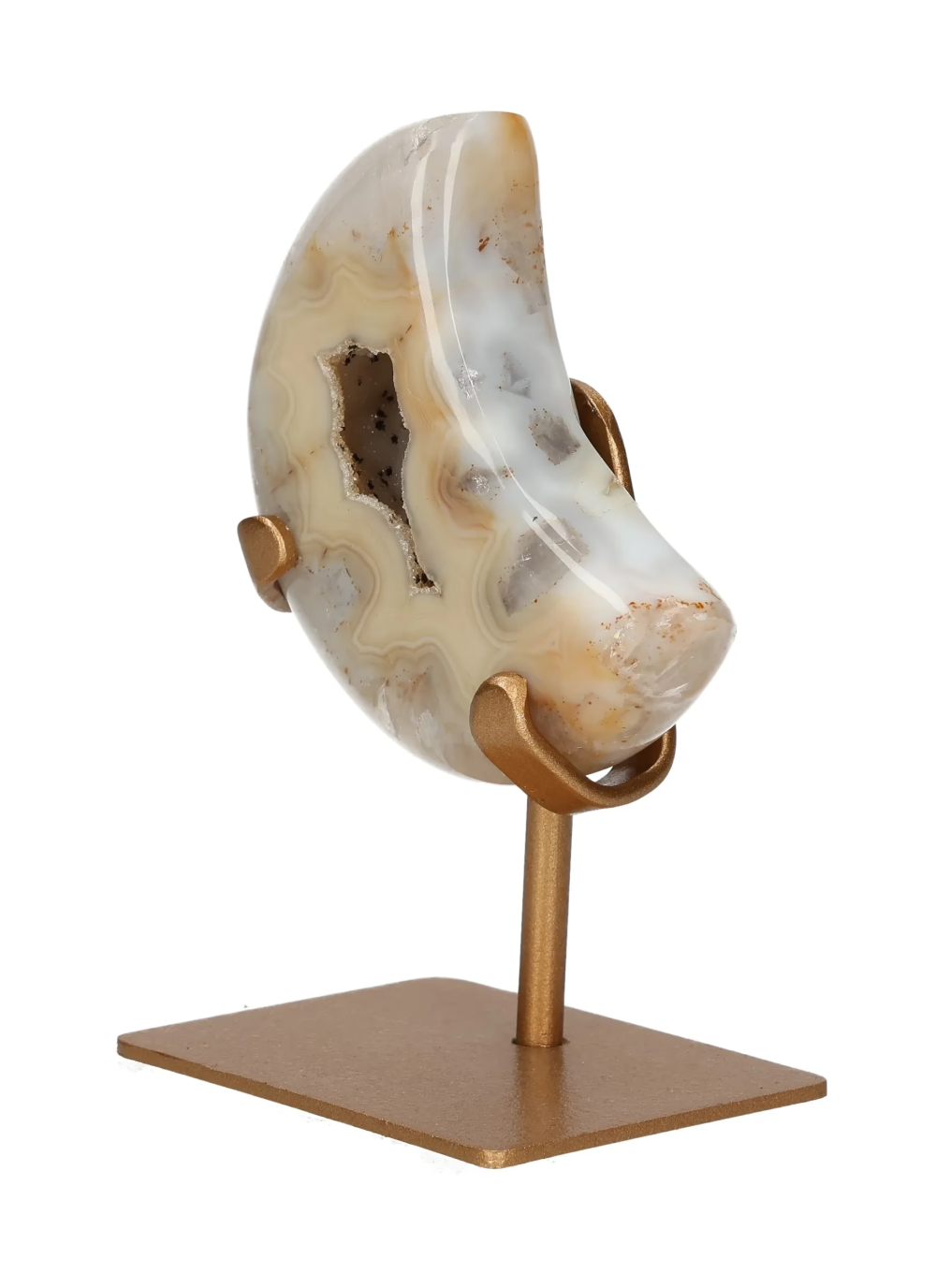 Agate Moon On Metal Stand 637978