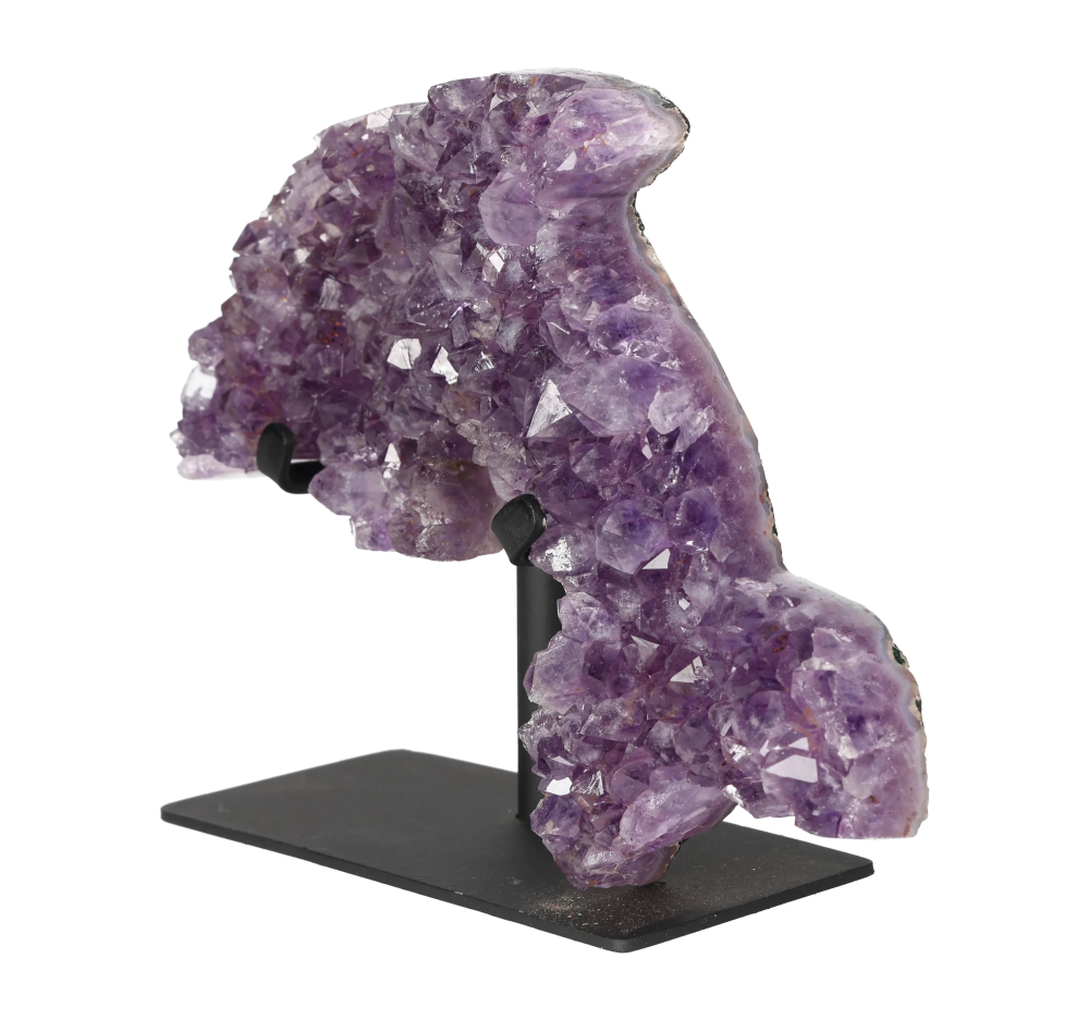Amethyst Dolphin On Metal Base 640213