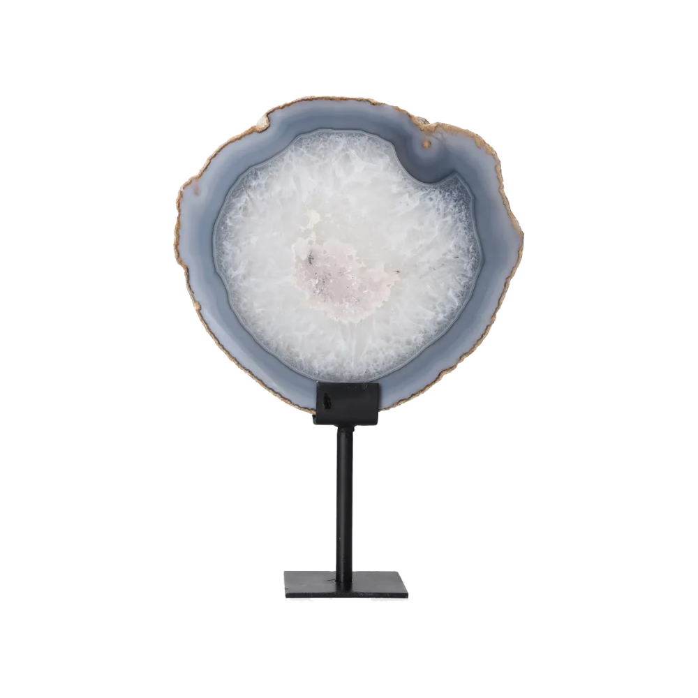 Agate Geode with Quartz on Stand 10000445