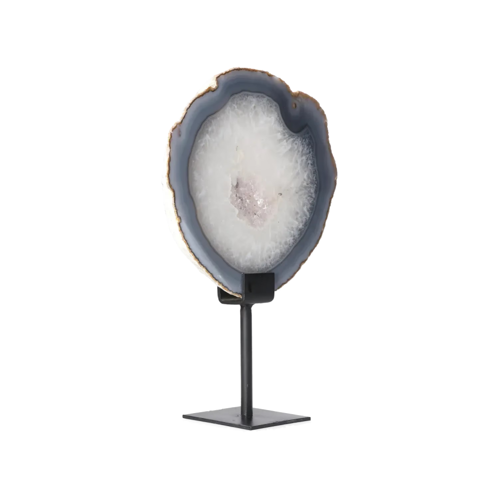 Agate Geode with Quartz on Stand 10000445