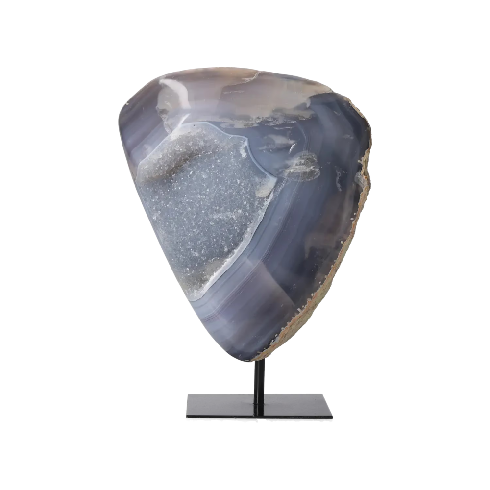 Agate Geode with Quartz on Stand 10000451
