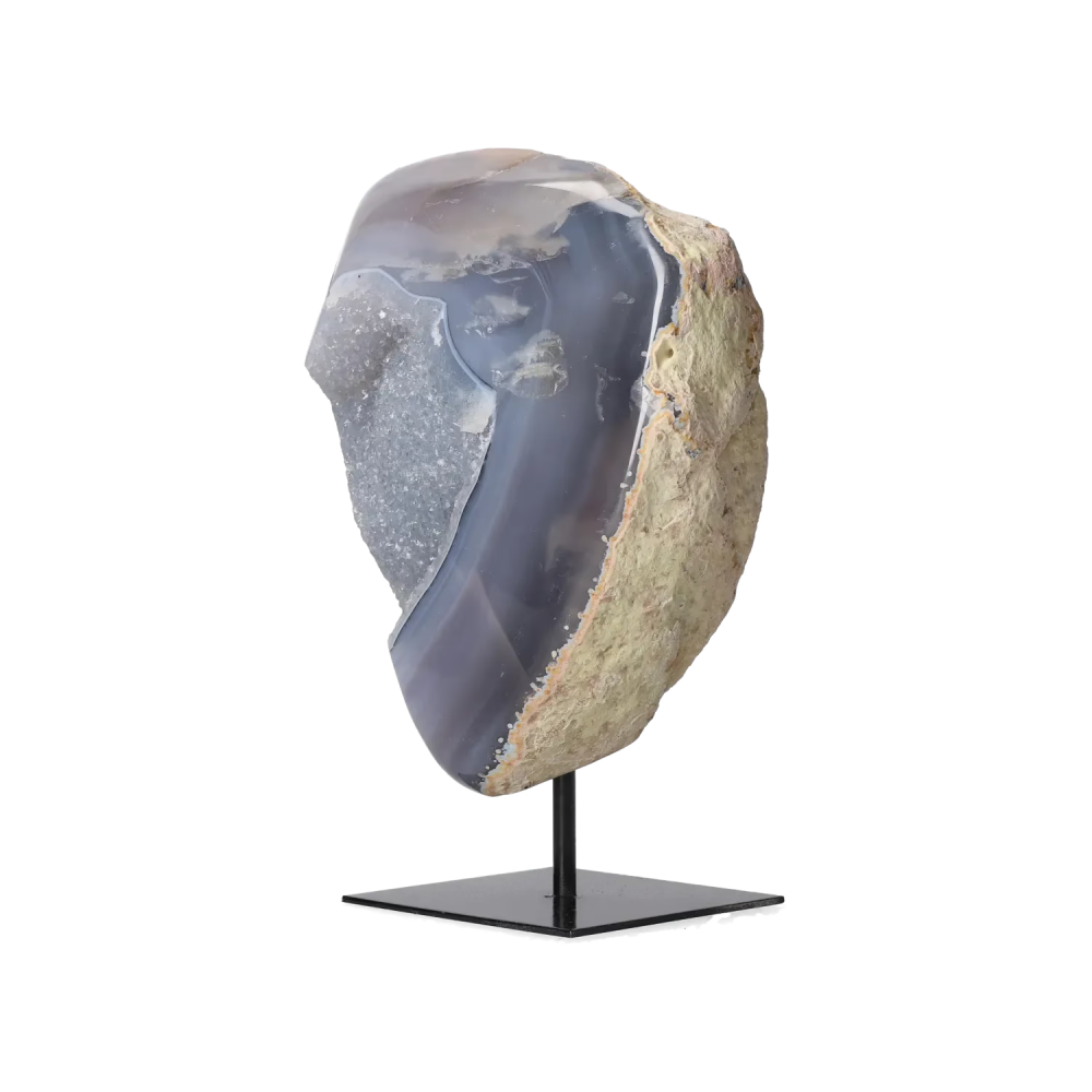 Agate Geode with Quartz on Stand 10000451