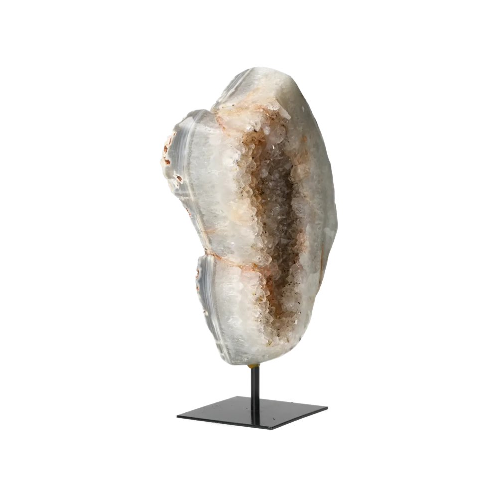 Agate Geode with Quartz on Stand 10000453