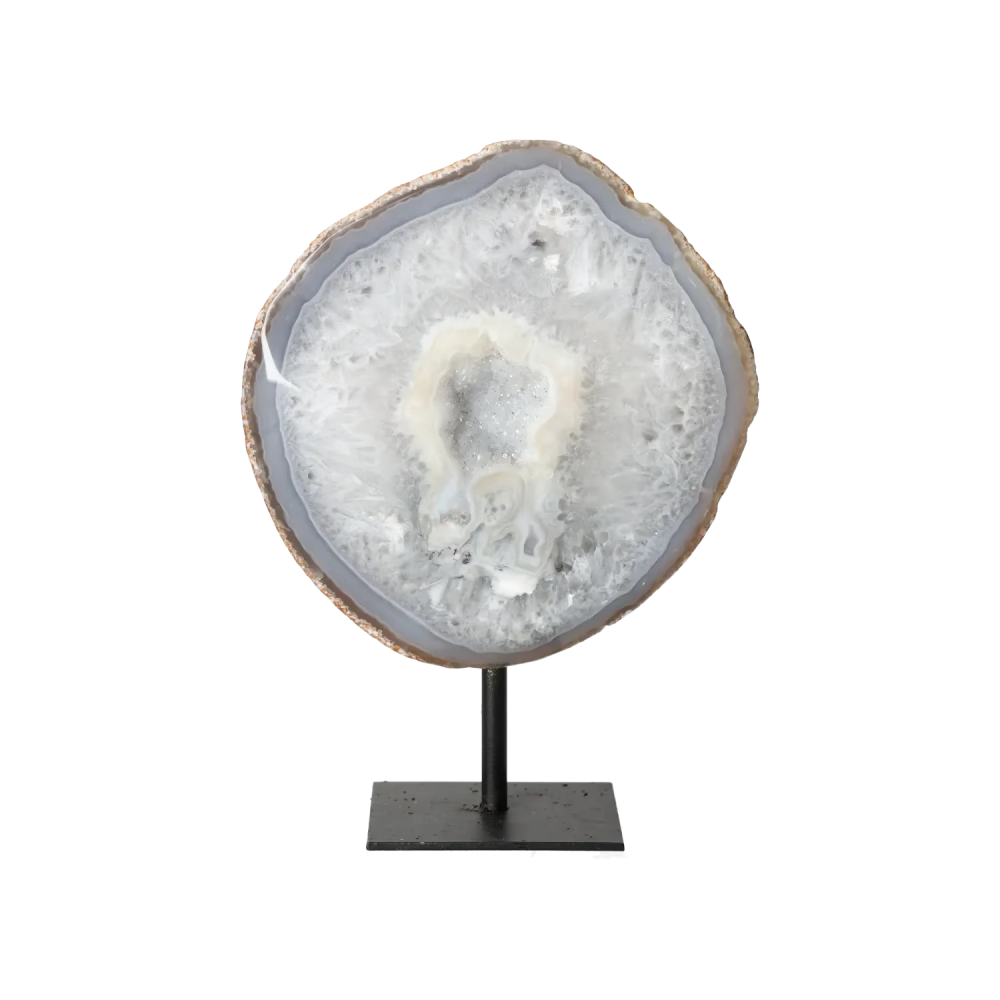 Agate Geode with Quartz on Stand 10000454