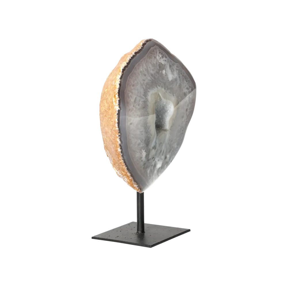 Agate Geode with Quartz on Stand 10000454