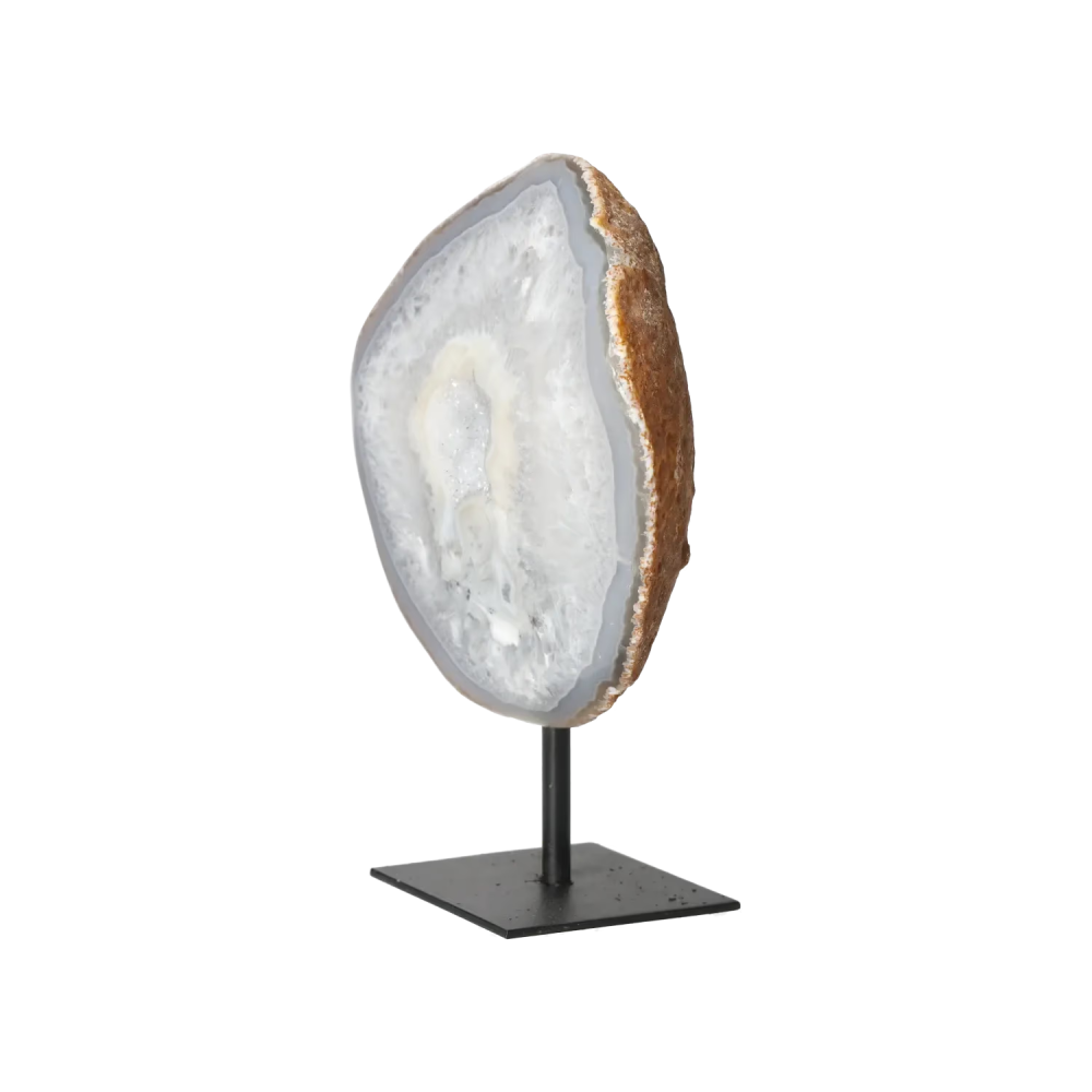 Agate Geode with Quartz on Stand 10000454
