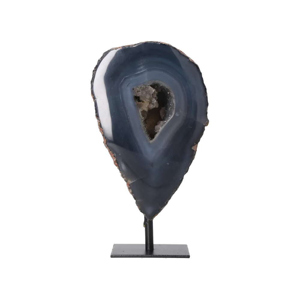 Agate Geode with Quartz on Stand 10000455