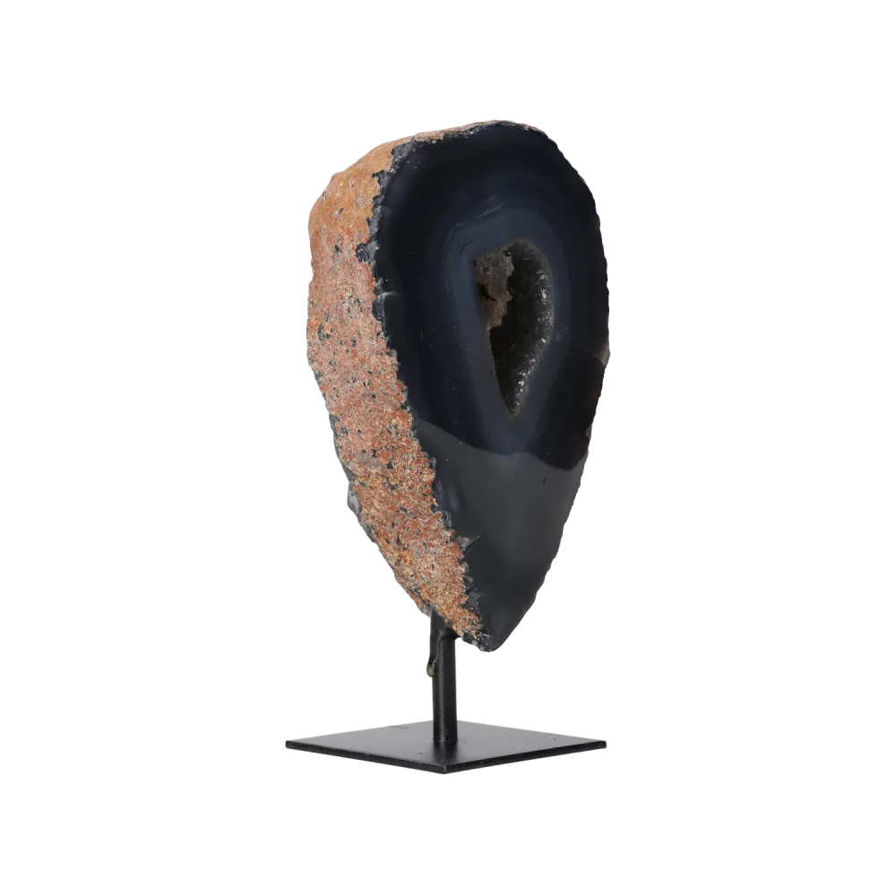 Agate Geode with Quartz on Stand 10000455