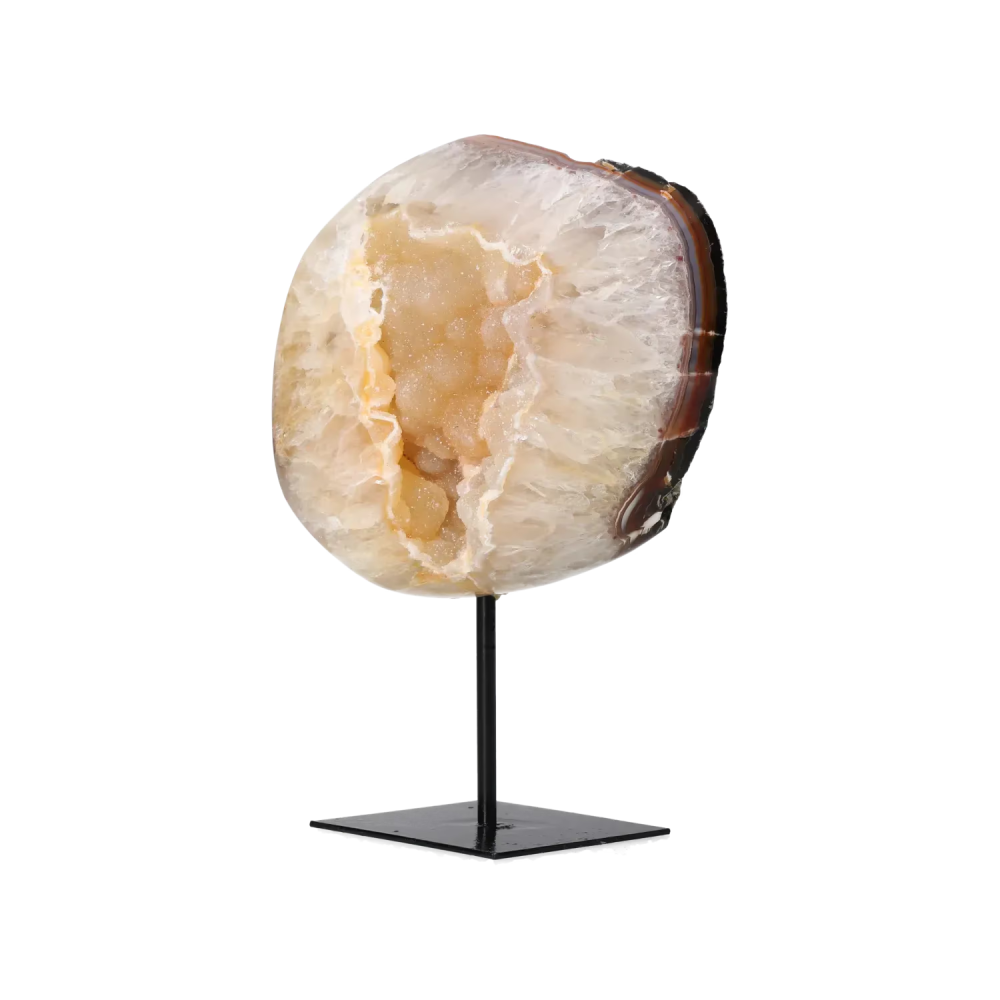 Agate Geode with Quartz on Stand 10000463