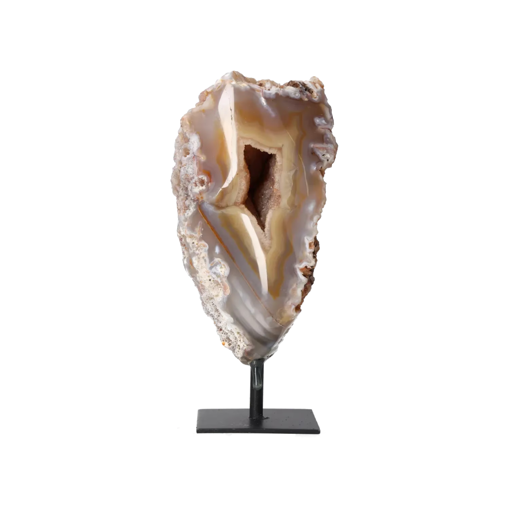 Agate Geode with Quartz on Stand 10000467