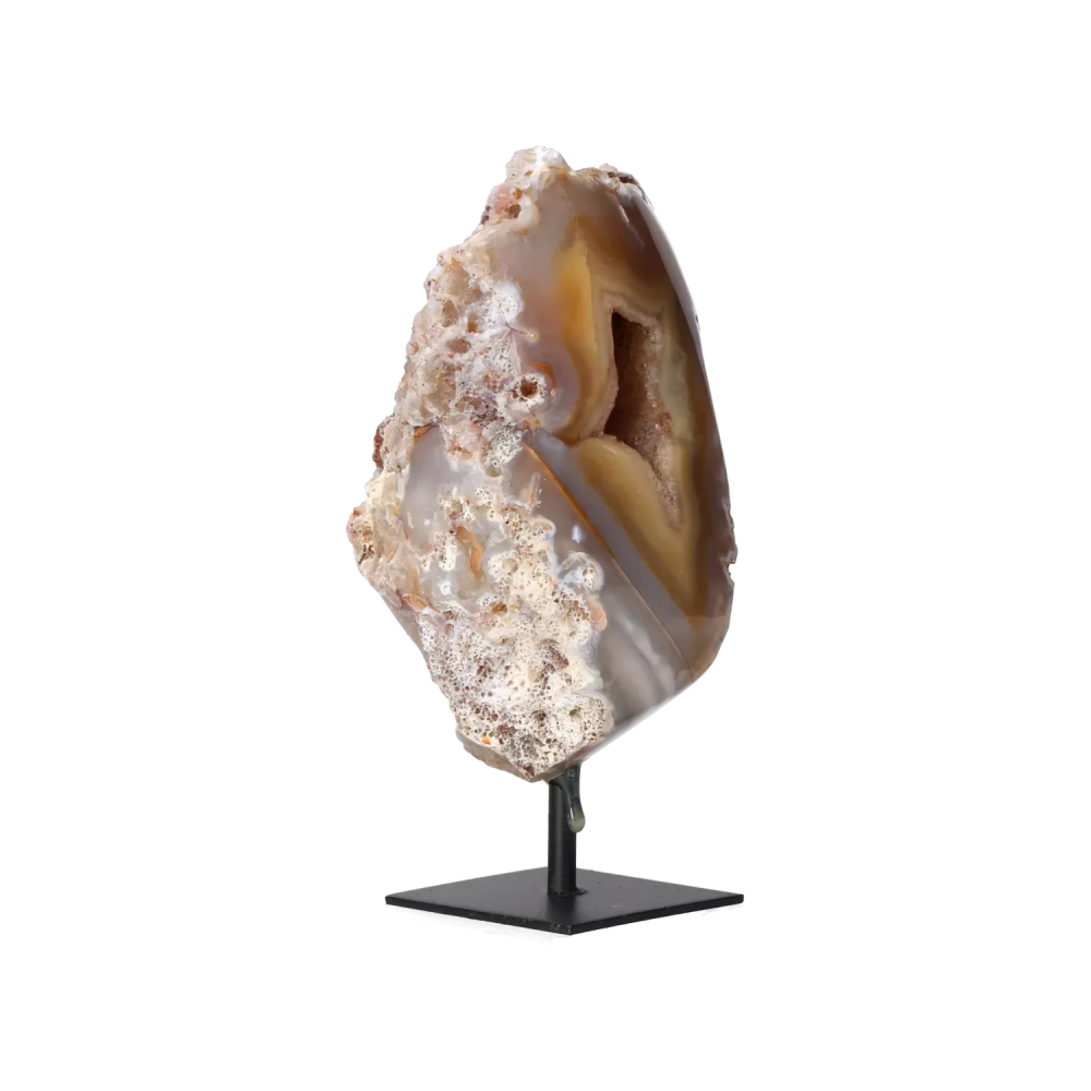 Agate Geode with Quartz on Stand 10000467