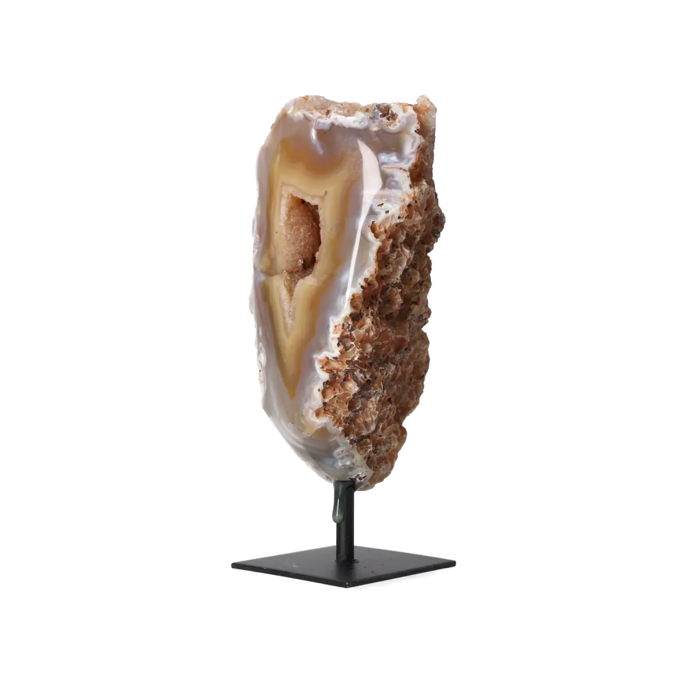 Agate Geode with Quartz on Stand 10000467