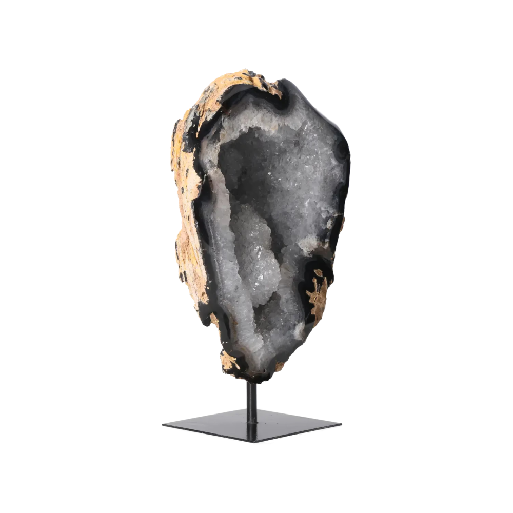 Agate Geode with Quartz on Stand 10000479