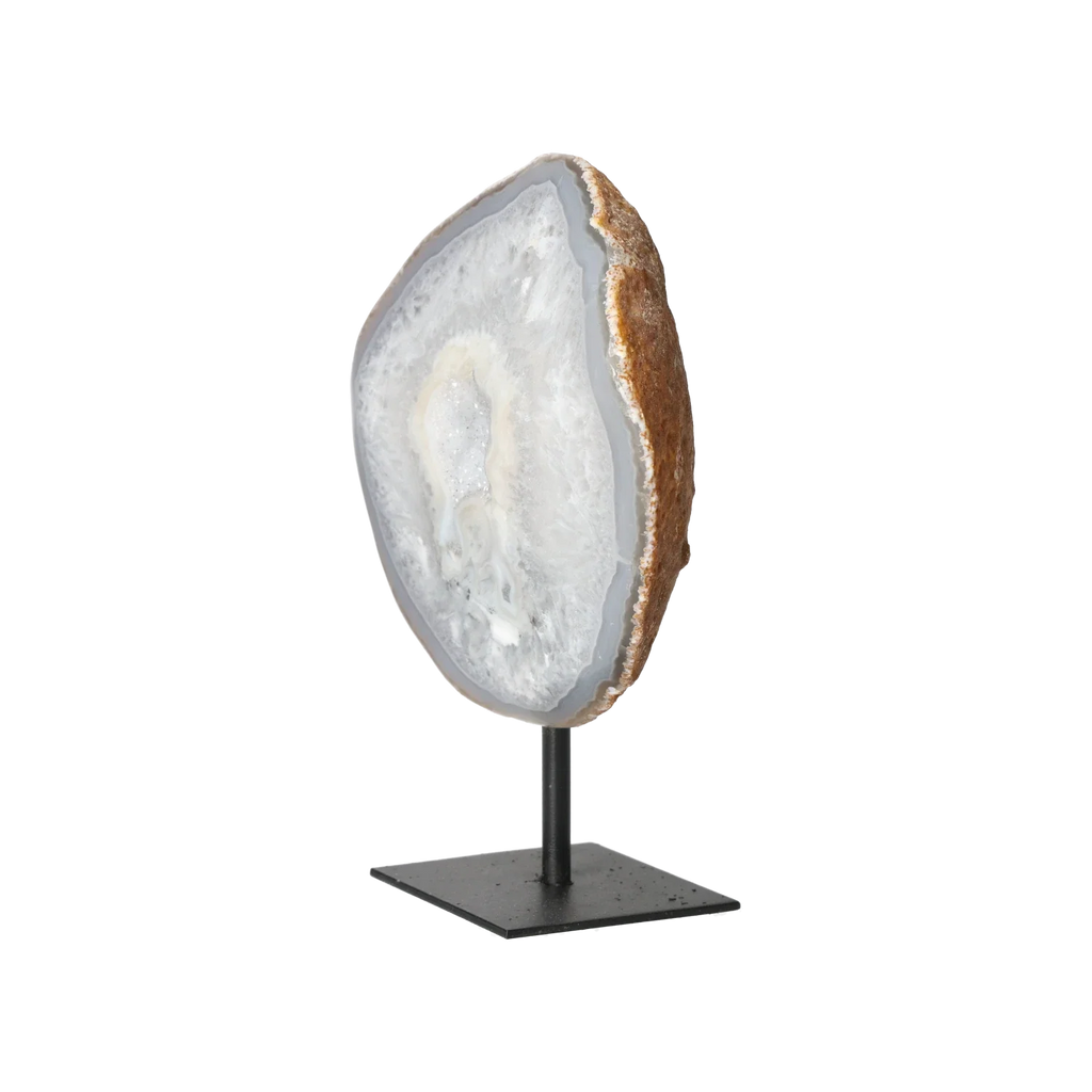 Agate Geode with Quartz on Stand 10000454