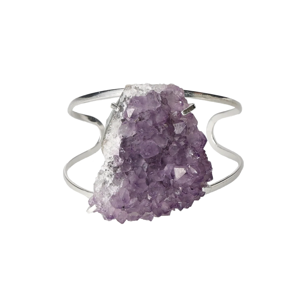 Amethyst Druse Sterling Silver Bracelet 40000050