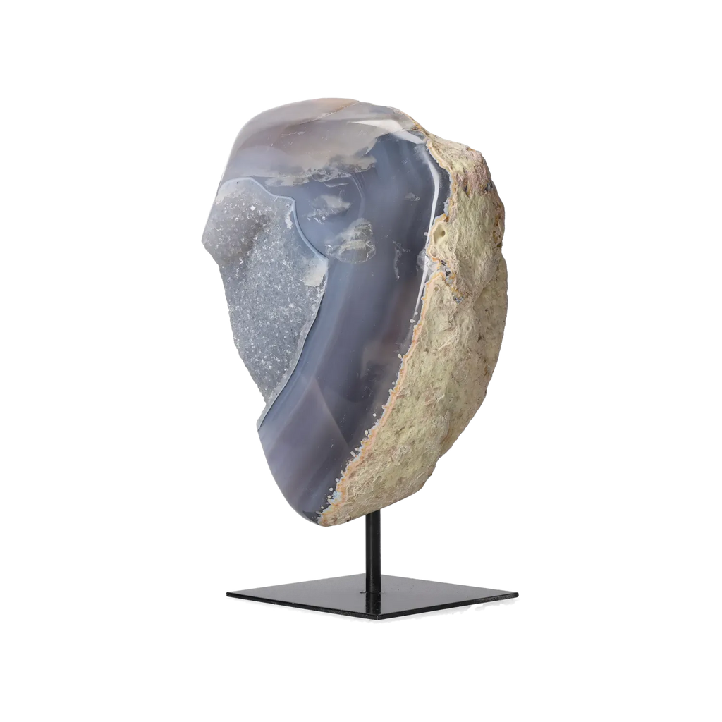 Agate Geode with Quartz on Stand 10000451