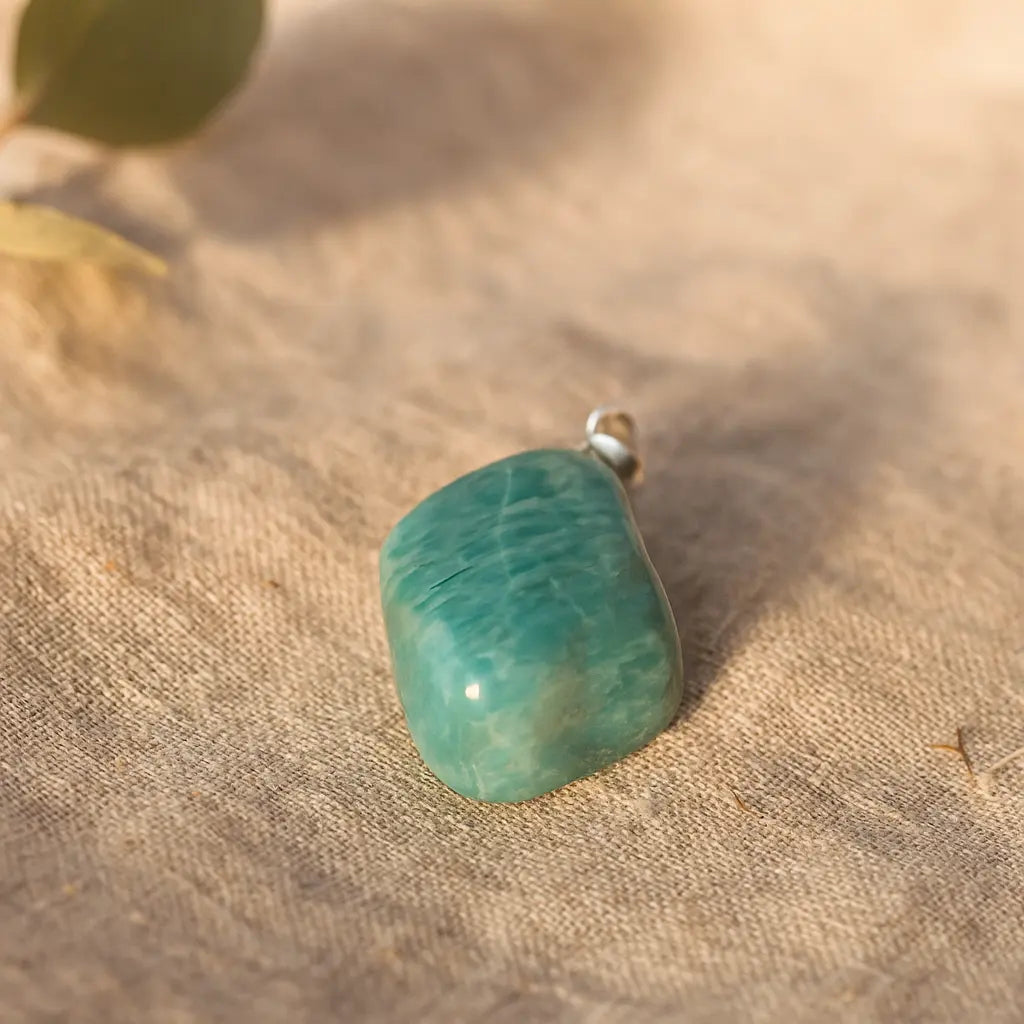 Amazonite AA Tumbled Pendant 555494 P30