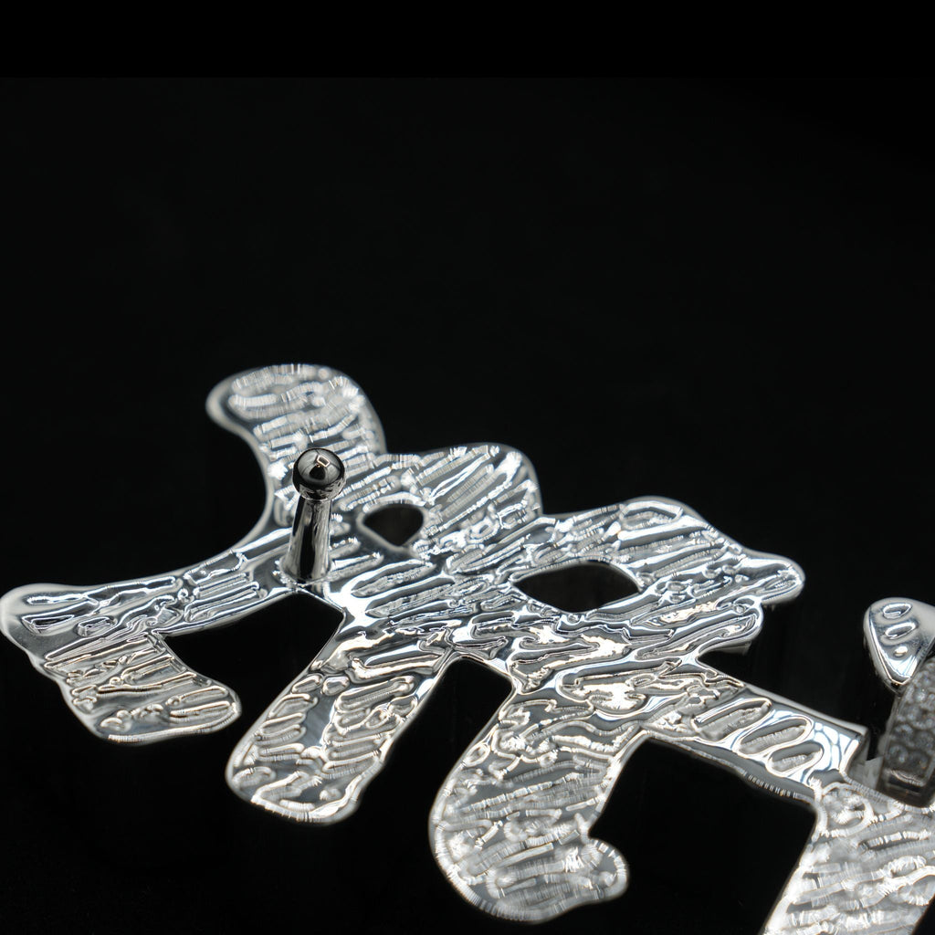 GLD X Bloody Osiris Moissanite MFM Belt Buckle Pendant in White Gold
